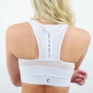 Zyia Active All Star "One More Rep" Sports Bra White/Light Gray Medium (34A-36C)